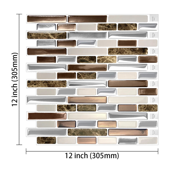 Strong Adhesive Subway Tiles Vinyl Wallpaper Peel and Stick