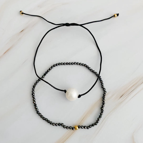 Genuine Pearl Color Dream Bracelet Set of 2