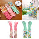 Rubber Velvet Long Gloves Household