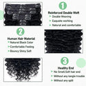 Human Hair Deep Wave Clip in Hair Extensions