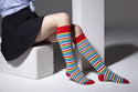 Women's Colorful Stripe Knee High Socks Set