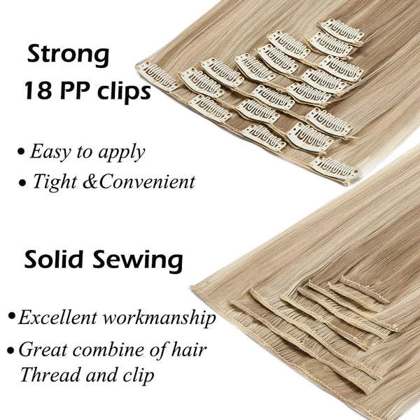 Long Straight Clip in on Hair Extensions