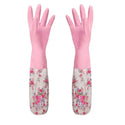 Rubber Velvet Long Gloves Household