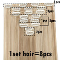 Long Straight Clip in on Hair Extensions