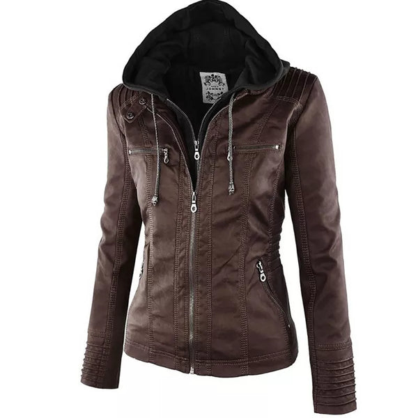 Winter Faux Leather Jacket Women