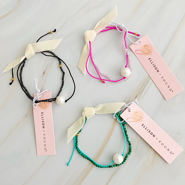 Genuine Pearl Color Dream Bracelet Set of 2