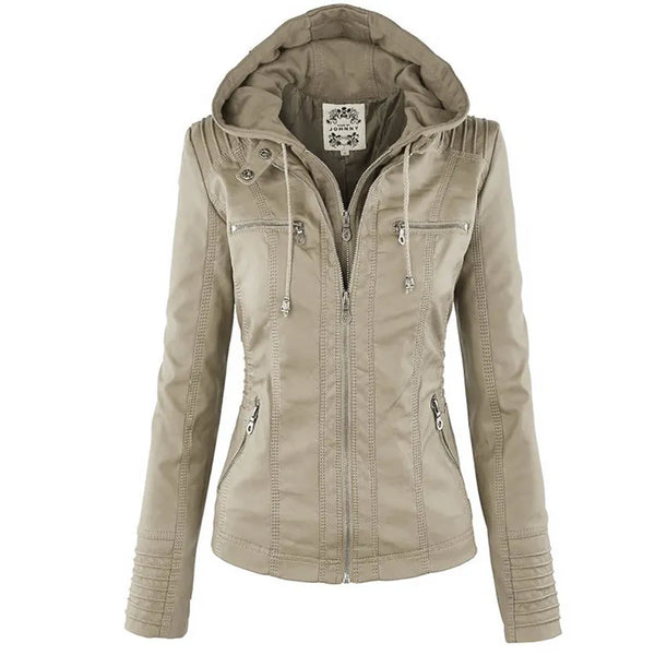 Winter Faux Leather Jacket Women