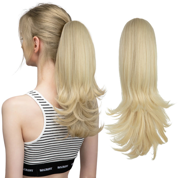 Synthetic Claw Clip in Ponytail Hair Extensions Hairpiece 14"