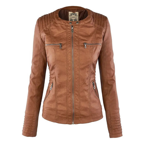 Winter Faux Leather Jacket Women