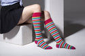Women's Colorful Stripe Knee High Socks Set