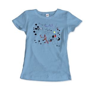 Buy light-blue Joan Miro Woman Dreaming of Escape 1945 Artwork T-Shirt