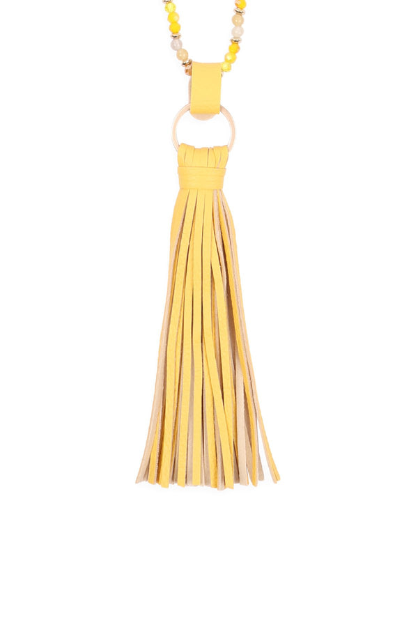 Leather Tassel Necklace