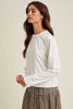 Basic Long Sleeve Tee With Raw Edge Detail