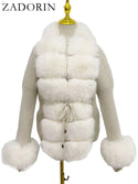 Knitted Sweater Fur Cardigan