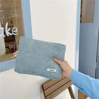 Buy blue-grey Corduroy Travel Cosmetic
