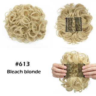 Buy bleach-blonde LARGE Comb Clip in Curly Hair Extension