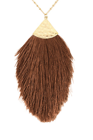 Buy taupe Tassel Pendant Necklace