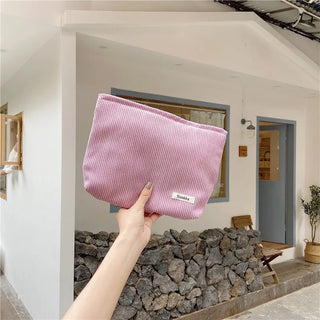 Buy pink1 Corduroy Travel Cosmetic