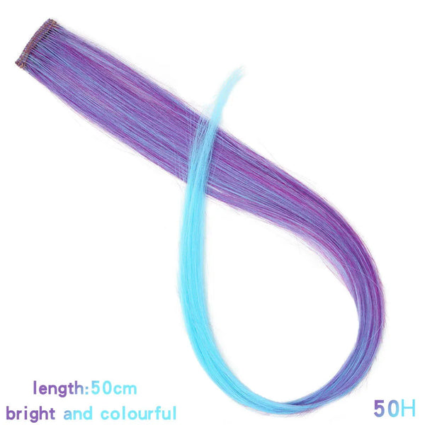 22 Inch Synthetic Colored Highlight Hair Extensions