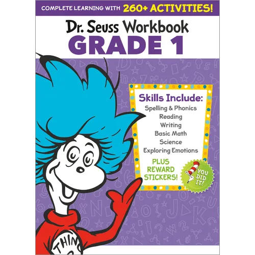 Dr. Seuss Workbook: Grade 1: 260+ Fun Activities with Stickers and More! (Spelling, Phonics, Sight Words, Writing, Reading Comprehension, Math, Additi - Paperback