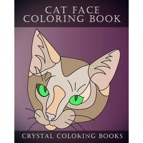 Cat Face Coloring Book: 30 Easy Line Drawing Cat Face Coloring Pages. - Paperback
