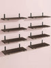 Wood Wall Shelves 15.8” with Metal Brackets – Rustic Floating Shelves | 5/8 Pack