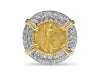 Diamond Fancy Solid White/Yellow/Rose Gold Handmade Coin Ring , 1/10oz Coin ,