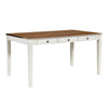 Mid-Century 6-Piece Wood Dining Table Set, Kitchen Table Set With Drawer, Upholstered Chairs and Bench, Butter Milk