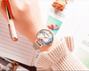 Womens Watches With Decoupage Flower Patterns And Details Of Large Roman Numbers