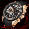 Men's Waterproof Modern Watch With Rubber Straps Multifunction Watches Unique Design Perfect Gift