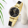 Womens Elegant Stainless Steel Watch With Ceramic Bracelet In Shimmering Marble Colors