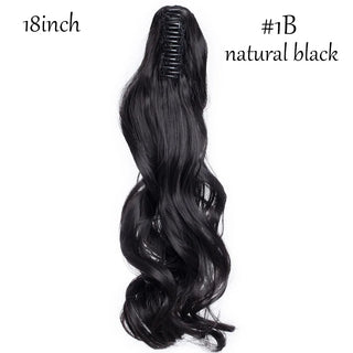 Buy natural-black1 Claw Clip on Ponytail Hair Extension