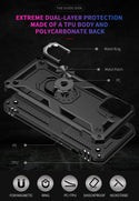 iPhone 13  Case With Kickstand, Heavy Duty Military Grade Protection Phone Case, Built-In 360° Rotate Ring Stand