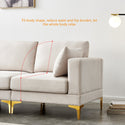 Living Room Furniture Modern Leisure L Shape Couch Beige Fabric