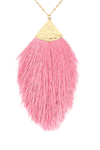 Buy pink Tassel Pendant Necklace