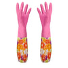 Rubber Velvet Long Gloves Household
