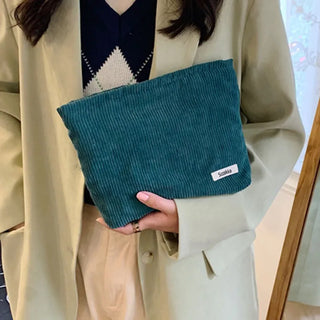 Buy dark-green Corduroy Travel Cosmetic