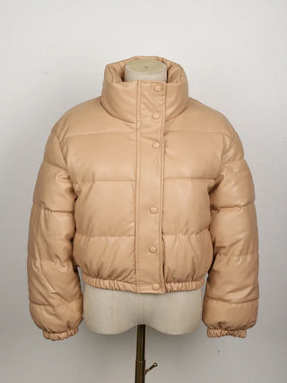 Buy khaki PU Leather Jacket