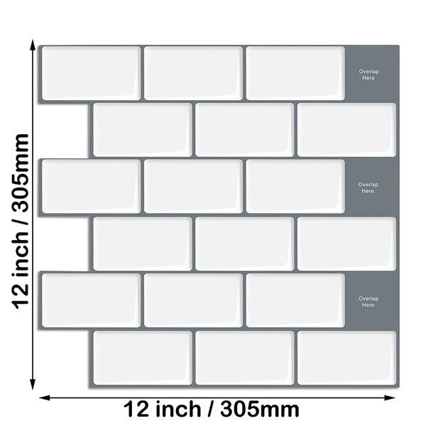 Strong Adhesive Subway Tiles Vinyl Wallpaper Peel and Stick