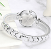 Womens Elegant Stainless Steel Watch With Ceramic Bracelet In Shimmering Marble Colors