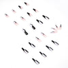 Simple Black And White Color Matching Long Nails Removable Nail Tip