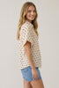 Polka Dot Bubble Sleeve Blouse
