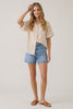Polka Dot Bubble Sleeve Blouse