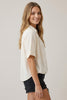 Collared Front Bubble Shirt Top | Cream