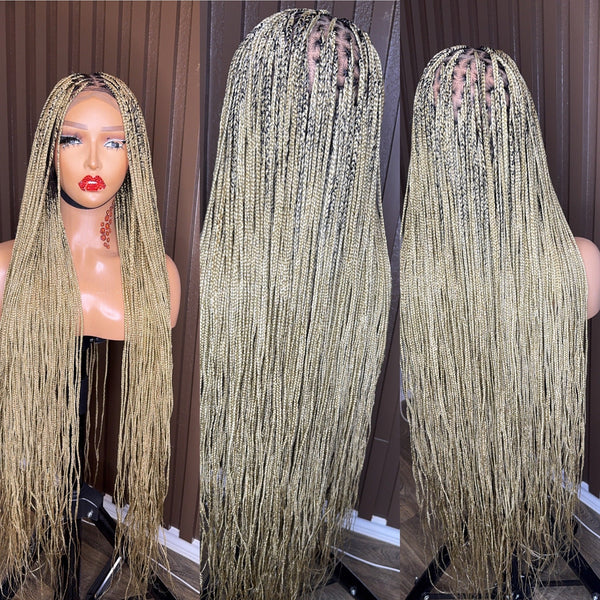 Dark Root Honey Blonde Braids Wig