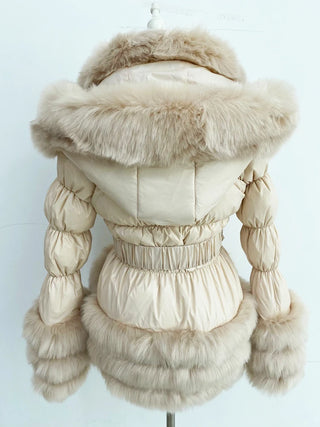 Buy beige ZADORIN Fashion Faux Fur Coat
