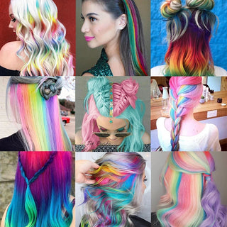 22 Inch Synthetic Colored Highlight Hair Extensions