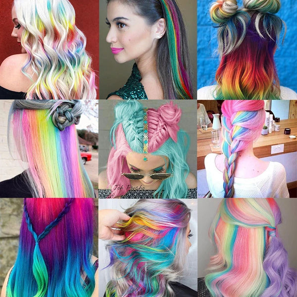 22 Inch Synthetic Colored Highlight Hair Extensions