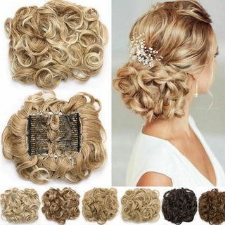 LARGE Comb Clip in Curly Hair Extension
