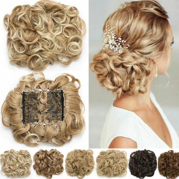 LARGE Comb Clip in Curly Hair Extension